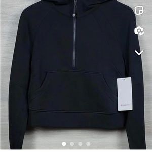 Black quarter zip scuba hoodie!